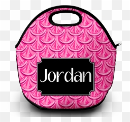 Monogram Lunch Bag Mermaid Scales Pink - Tote Bag Png,Mermaid Scales Png