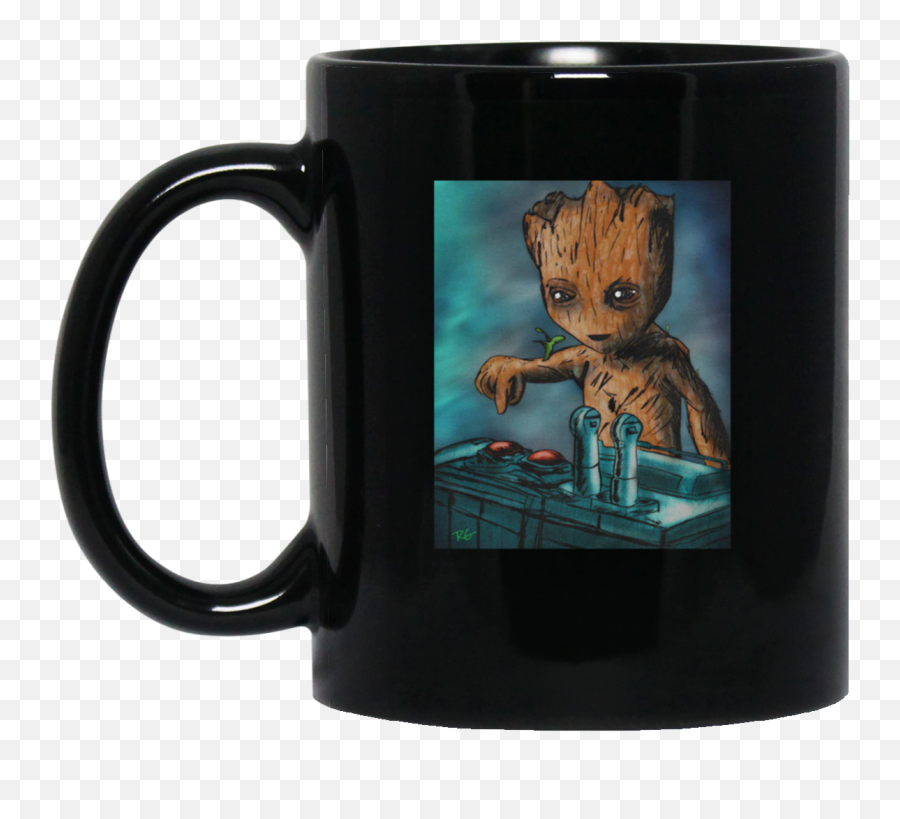 Download Hd Baby Groot Death Button New Wave Tee Png - Mug,Groot Png