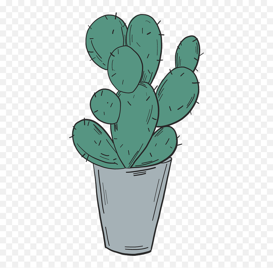 Cactus In A Pot Clipart Free Download Transparent Png - Free Pot Cactus Clipart,Nopal Png