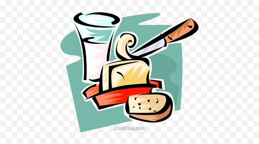 Download Glass Of Milk Butter And Bread Royalty Free Vector - Clip Art Png,Glass Of Milk Png