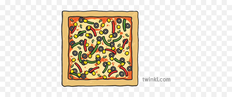 Large Square Vegetable Pizza Topics Fractions Ks1 - Clipart Square Pizza Png,Pizza Clipart Png