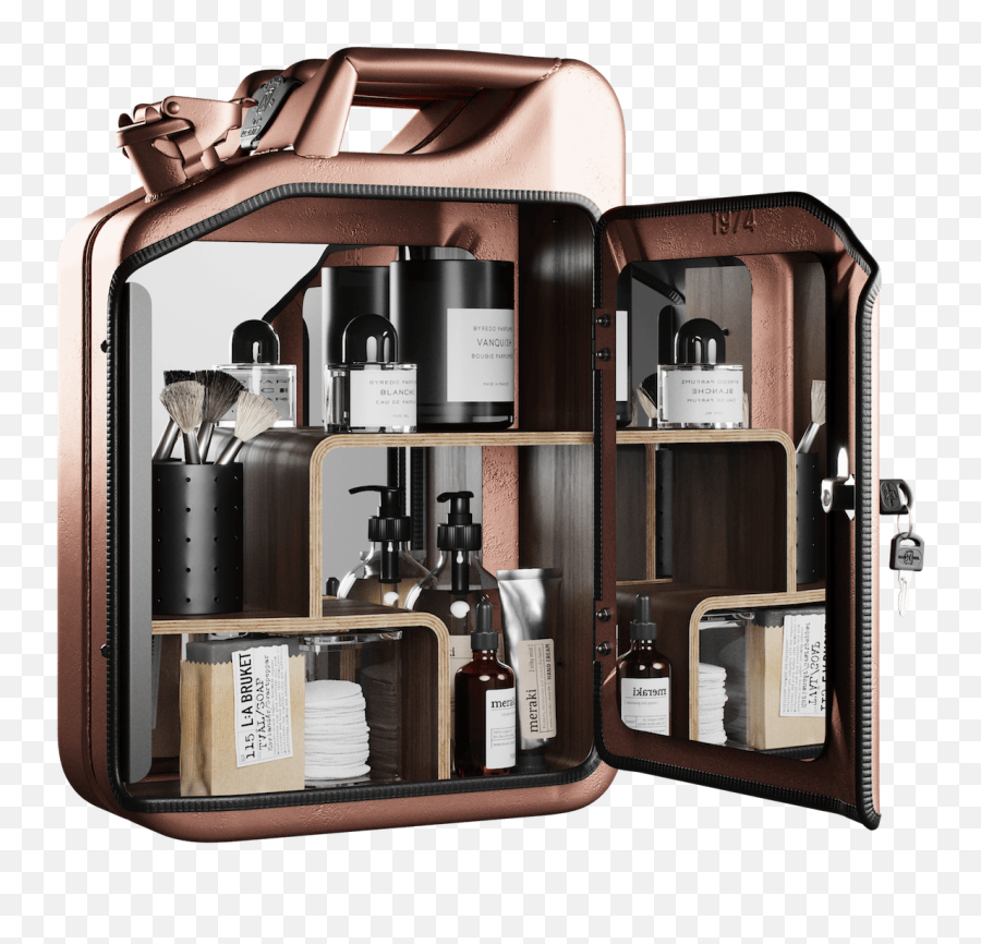 Copper Bathroom Cabinet W Smoked Oak Veneer Shelves - Bathroom Cabinet Png,Get Smoked Hat Png