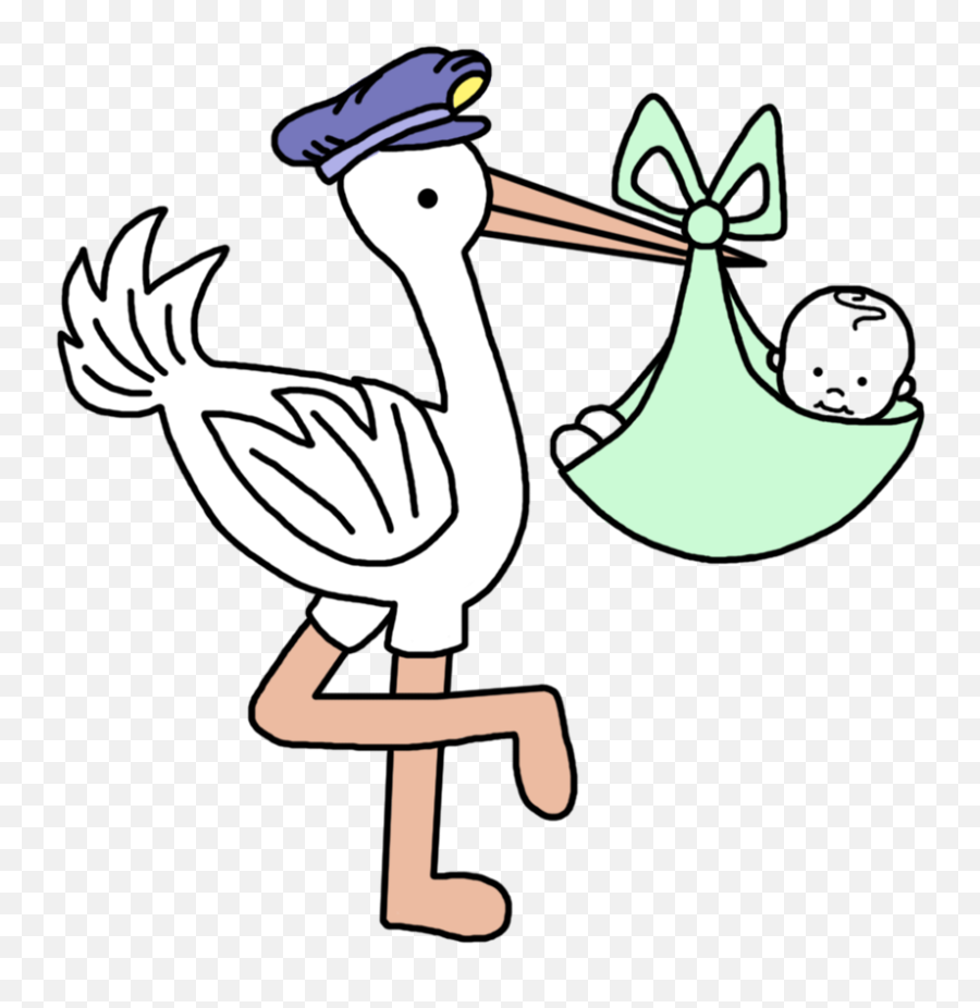 Baby Announcement Infant Clip Art Diaper Shower - Clipart Stork With Baby Png,Announcement Png