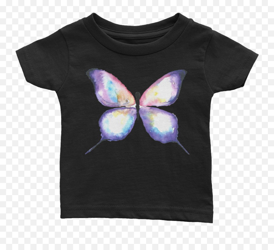 Lilac Watercolor Butterfly Infant Tee - Butterfly Png,Watercolor Butterfly Png