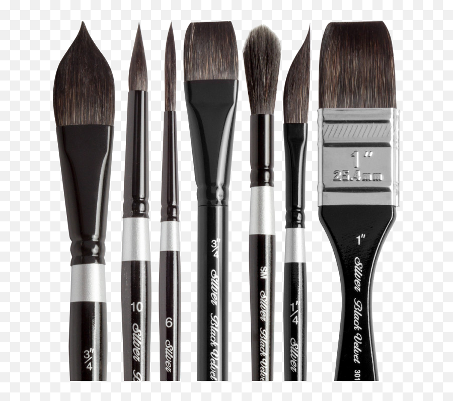 Black Velvet Short Handled Brushes - Black Velvet Watercolour Brushes Png,Brushes Png