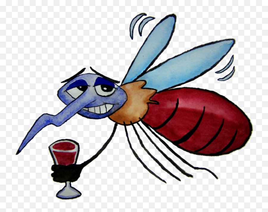 Mosquito Clipart Comic - Drunk Mosquito Cartoon Png Mosquito Drawing,Drunk Png
