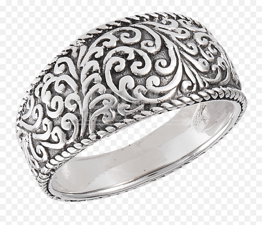 Download Sterling Silver Classic Scrollwork Ring - Sterling Ring Png,Scrollwork Png