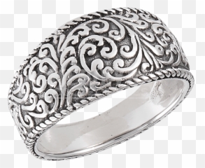 Download Sterling Silver Classic Scrollwork Ring - sterling png