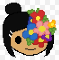 Flower Girl - Pixel Faces Clipart Full Size Circle png