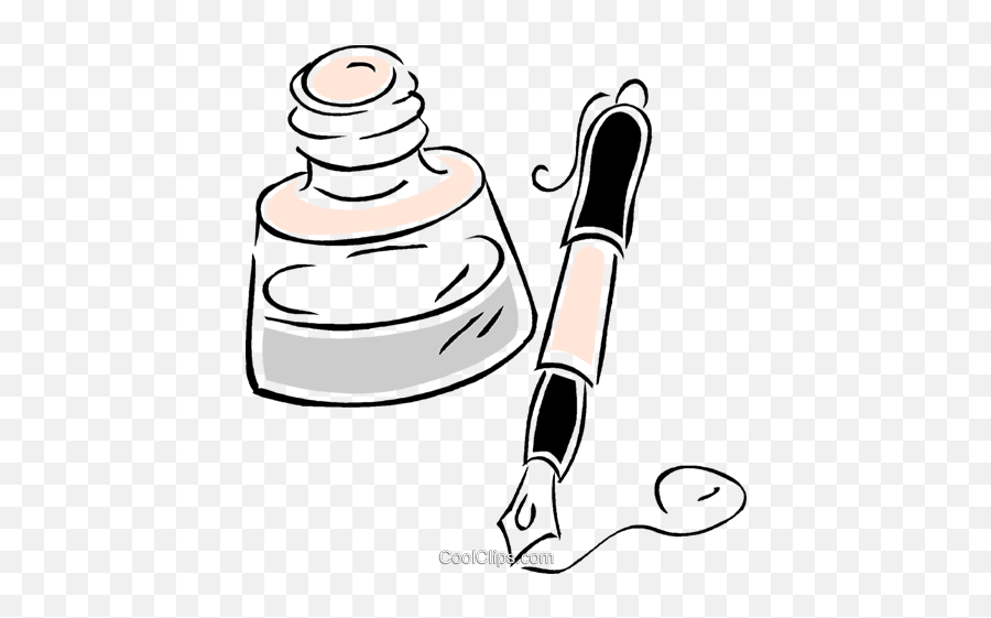 Inkwell Royalty Free Vector Clip Art - Vector Pluma Con Tintero Png,Inkwell Png