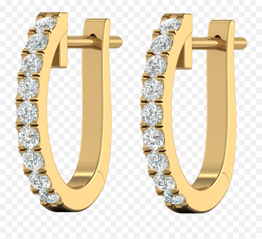 Claire - Diamond Hoop Earrings Solid Png,Hoop Earrings Png