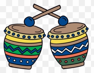 Colorful Drum Hand Drawn Symbol - Toy Instrument png