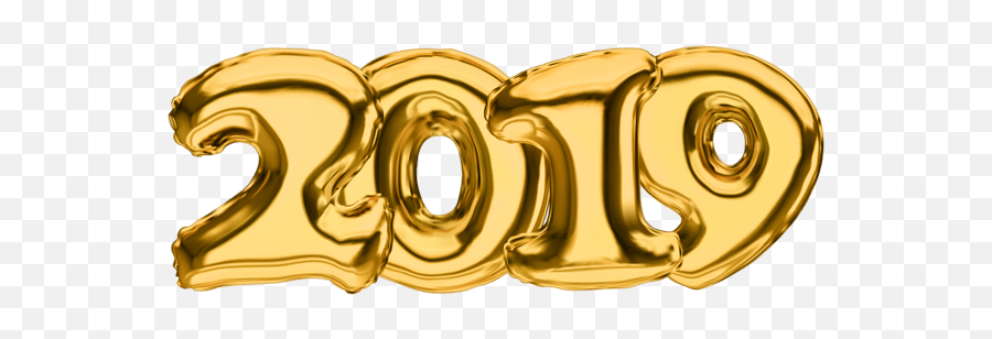 Golden Balloons 2019 Happy New Year - 2019 Gold Balloon Png,Gold Balloon Png