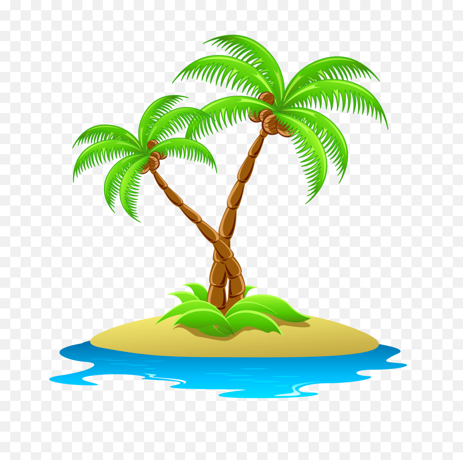 Palm Trees Clipart Png - Palm Tree Island Clip Art,Palm Tree Logo
