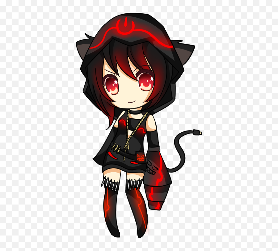 Download Hd Drawn Cat Badass - Anime Chibi Cat Girl Chibi Anime Girl Cat Girl Png,Anime Cat Png