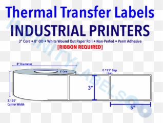 3 X 5 Thermal Transfer Labels - Core 8 Outer Diameter png