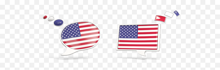 Two Speech Bubbles Illustration Of Flag United States - American Png,Us Flag Icon