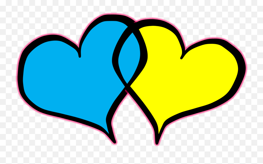 Download Free Clip Art Heart Outline Wedding Hearts - Blue And Yellow Heart Png,Heart Png Outline