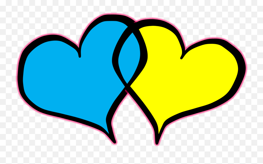 blue and yellow heart clipart