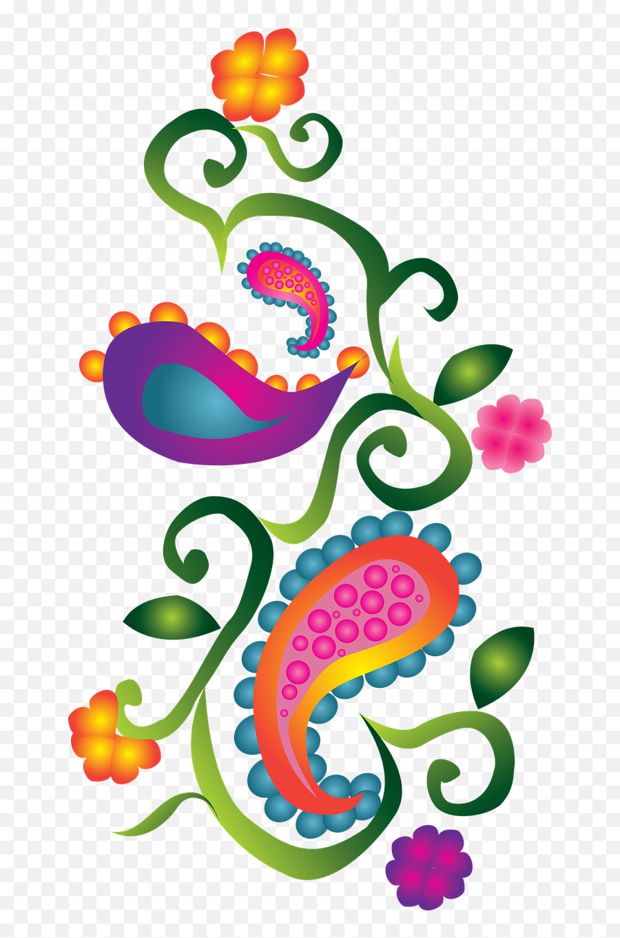 Paisley Decorative Colorful - Transparent Free Paisley Clip Art Png,Paisley Png