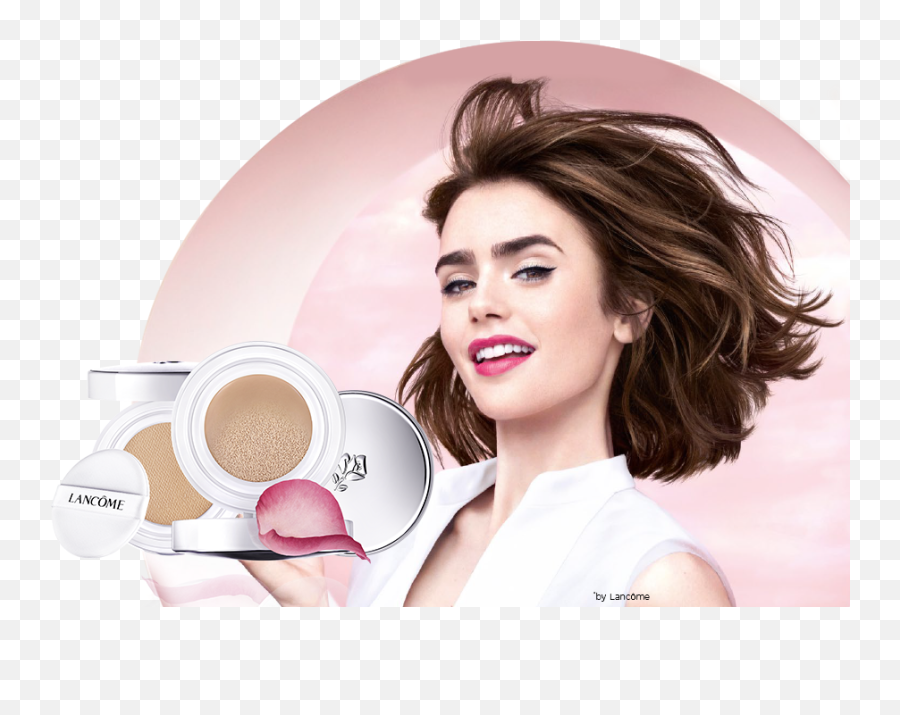 Lancome Lily Collins Cushion - Lily Collins Lancome 2018 Png,Lily Collins Png