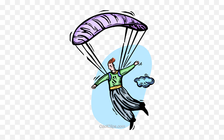 Download Man Floating To Earth With A Parachute Royalty Free - Clip Art Png,Parachute Png