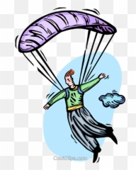 Download Man Floating To Earth With A Parachute Royalty Free - Clip Art Png,Parachute Png