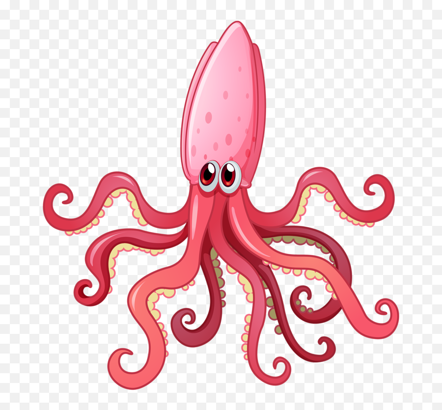 Squid Clipart Png - Transparent Background Sea Animals Clipart,Octopus Png