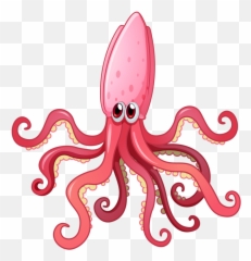 Squid Clipart Png - Transparent Background Sea Animals
