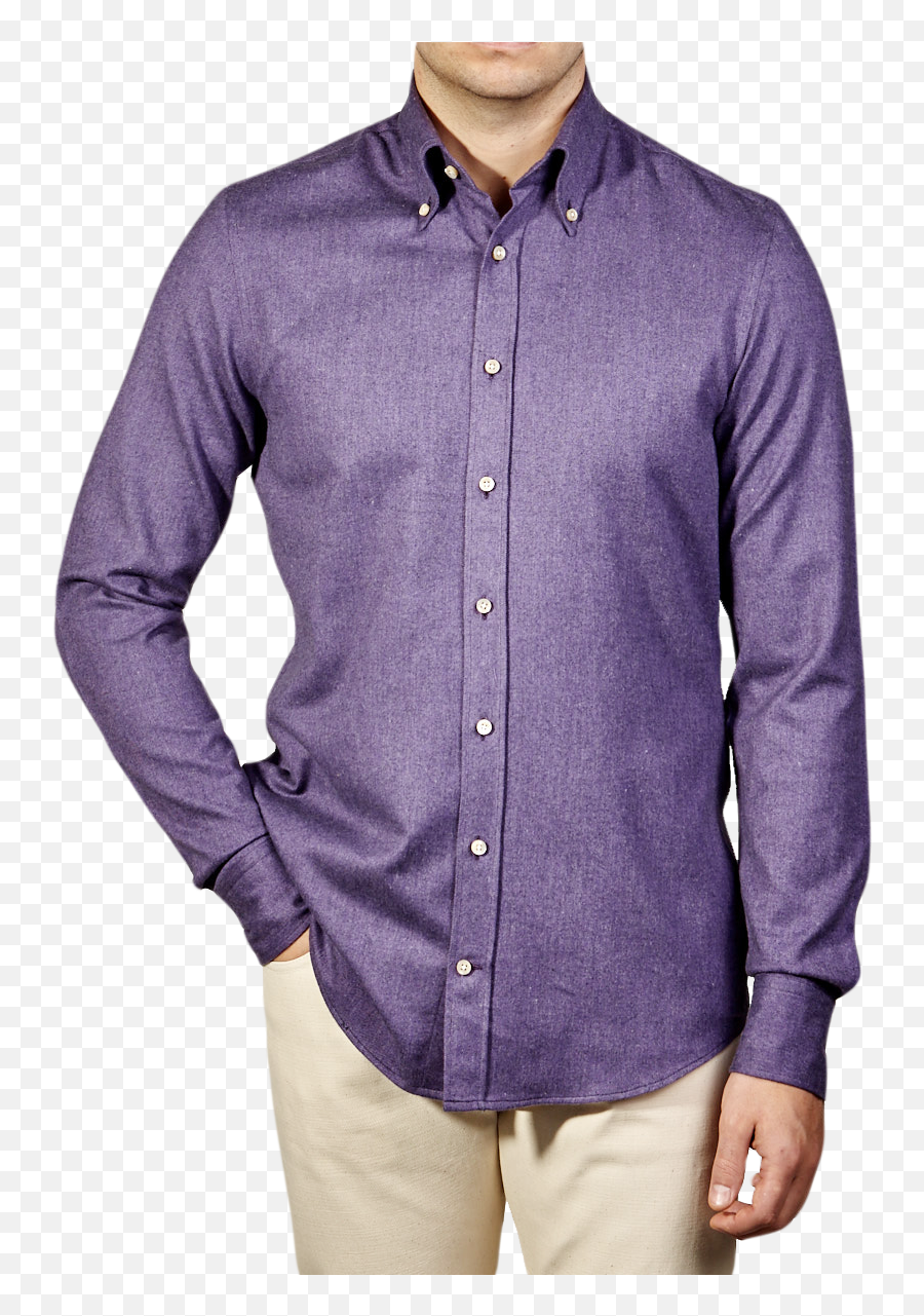 Purple Cotton Flannel Slimline Shirt - Man Png,Purple Shirt Png