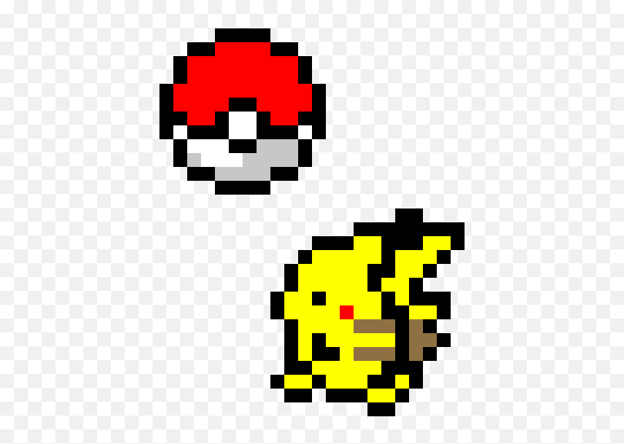 Pikachu And Pokeball Pixel Art - Pikachu And Pokeball Pixels Pixel Art Pokemon Ball Png,Pikachu Face Png