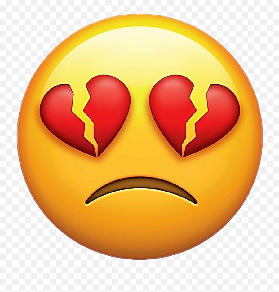 Emoji Sticker - Broken Heart Eyes Emoji Full Size Png Sad Broken Heart Emoji,Broken Heart Emoji Transparent