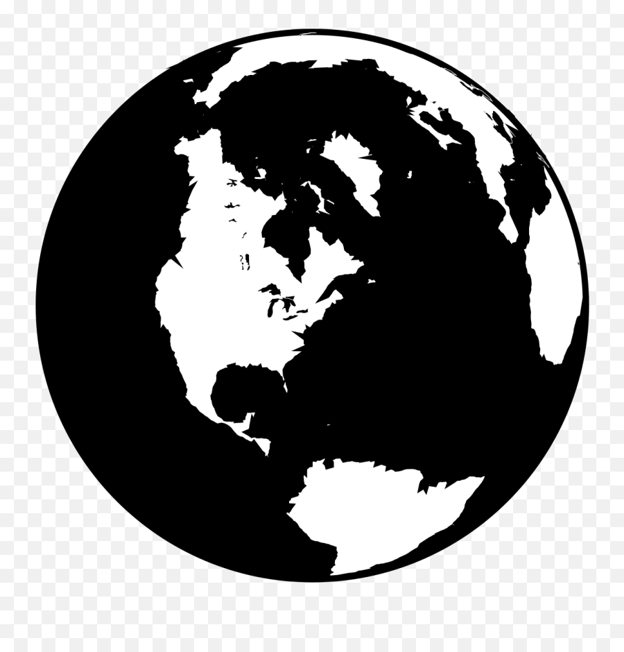 Black And White Globe Clip Art - Black And White Globe Vector Png,Globe Png Black And White