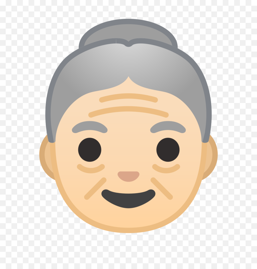 Old Woman Light Skin Tone Icon - Old Woman Face Cartoon Png,Woman Face Png  - free transparent png images 