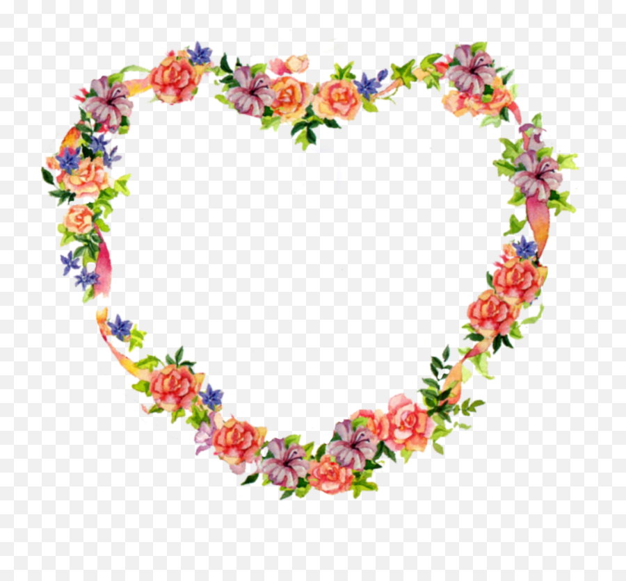 Png Hd Hearts And Flowers Transparent - Flower Heart Border Png,Flowers Transparent