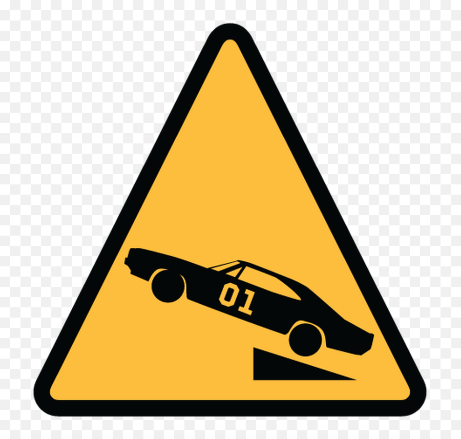 General Lee Hazzard Warning Sign Sticker Small Png Icon
