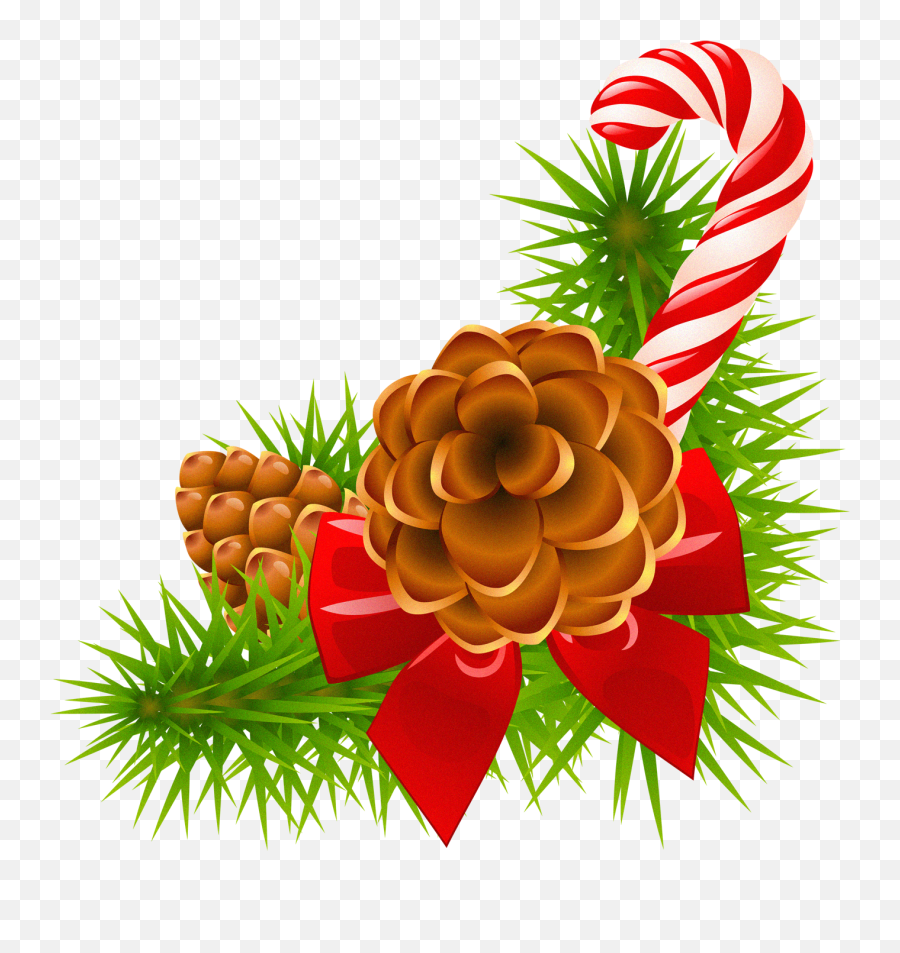 Christmas Greenery Clip Art Royalty - Christmas Pine Cones Clipart Png,Greenery Png