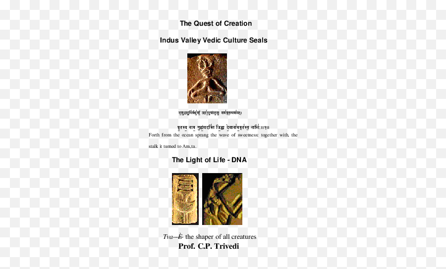 Pdf The Quest Of Creation Indus Valley Vedic Culture Seals - Language Png,Icon Cloverleaf Knee Protector