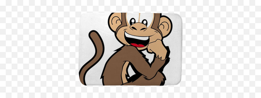 Bath Mat Cartoon Monkey Smiling - Pixersca El Mono Choro Animado Png,Icon Monkey Smile
