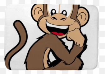 Bath Mat Cartoon Monkey Smiling - PIXERSCA El Mono Choro Animado png