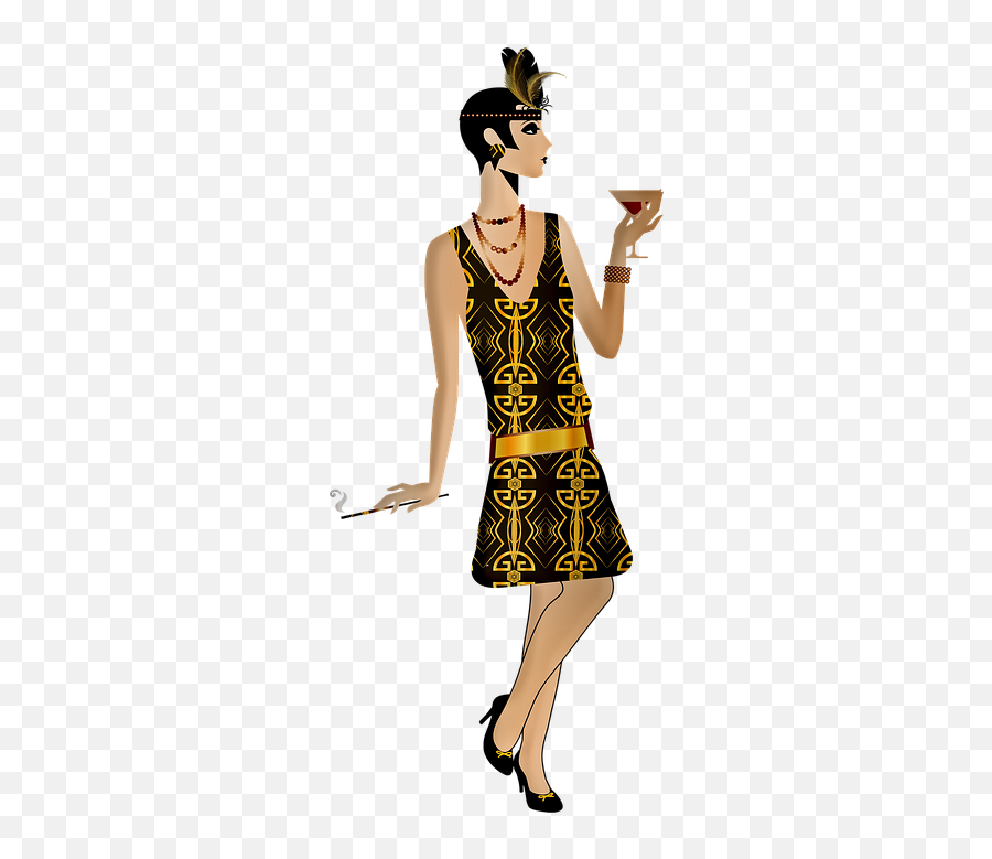 Flapper - 1920svintagefreeimageonpixabayflapperpng Great Gatsby Roaring Twenties Dresses,Costume Png