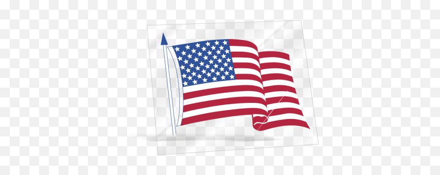 Waving American Flag Static Cling Sticker - 312in X 414in Doing Business In Usa Png,American Flag Waving Png