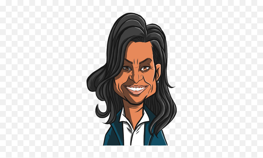 Woman Obama Michelle Haircut Sketch - Cartoon Png,Obama Transparent