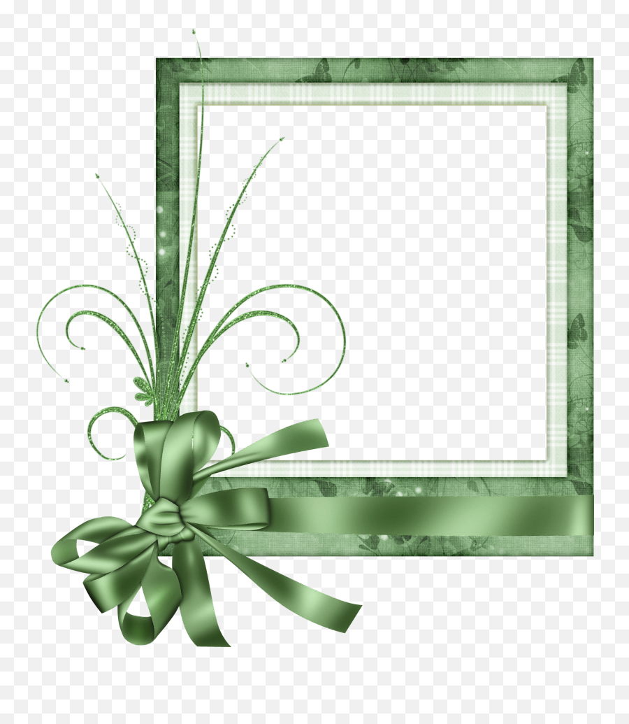 Cute Green Transparent Frame With Bow Clip Art Freebies - Proverbs 8 11 Kjv Png,Cute Border Png