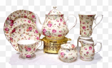 Download Free Png Heirloom Antique Rose Bone China Tea Set - Pot Png