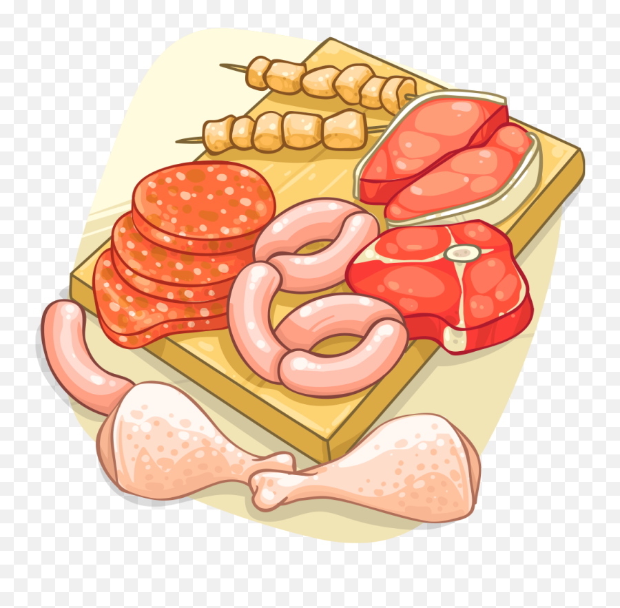 Download Hd Raw Meat Bbq - Raw Food Cartoon Png Transparent Transparent Background Meat Png Cartoon,Meat Transparent Background