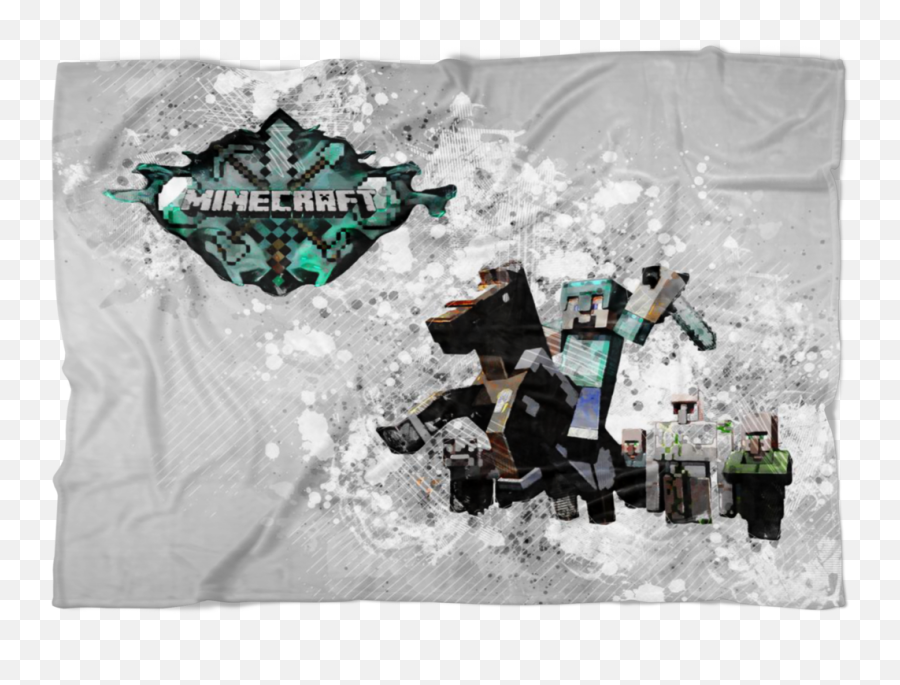 Minecraft Fleece Blanket Steve Diamond Modernity - Visual Arts Png,Minecraft Diamond Transparent