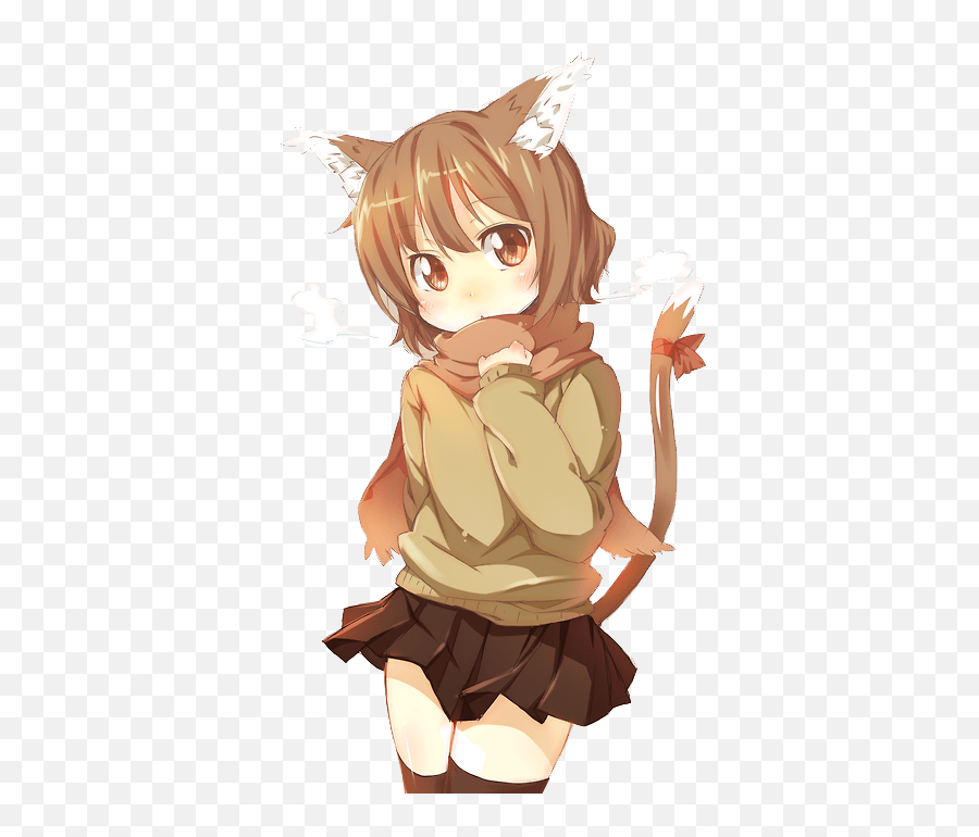 Download Cat Anime Girl Transparent Hd Png - Uokplrs Brown Hair Anime Girl Neko,Anime Girl Png
