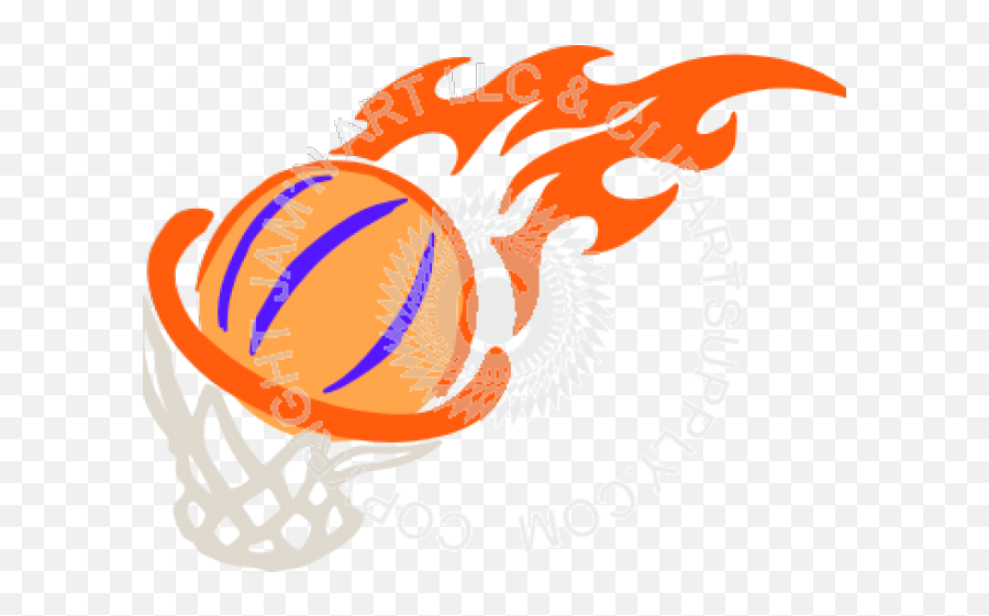 Flaming Basketball - Flaming Basketball Into Hoop Png,Basketball Png