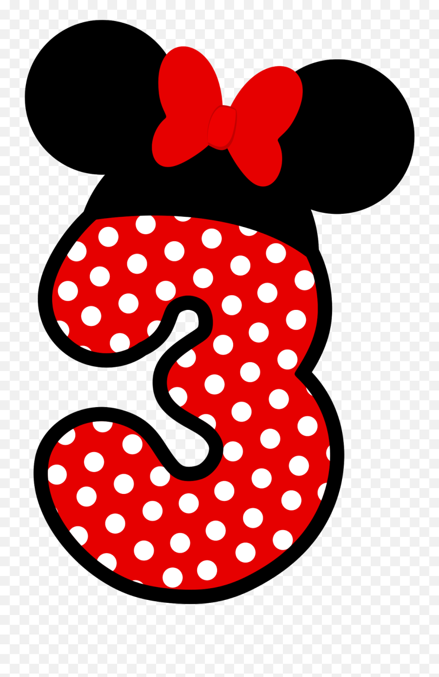 Minnie Bebe Png - Numero 2 Minnie Mouse,Numero 3 Png